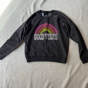 Lucky Brand dark grey Good Vibes Crewneck sweatshirt